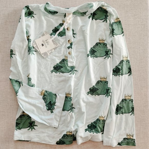 kate quinn Other - Kate Quinn Bamboo Frog Prince Long Sleeve Button Henley Tee 9Y New
